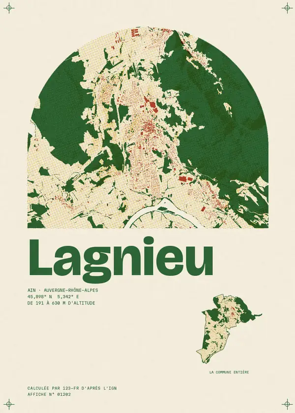 Affiche de Lagnieu, calculée par 123-fr d'après l'IGN