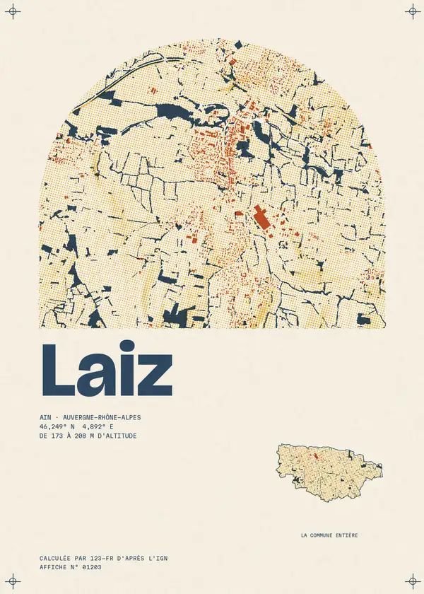 Affiche de Laiz, calculée par 123-fr d'après l'IGN
