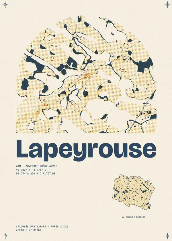 Affiche de Lapeyrouse, calculée par 123-fr d'après l'IGN