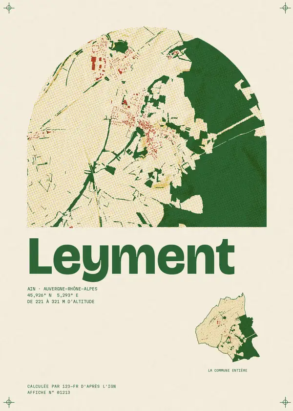 Affiche de Leyment, calculée par 123-fr d'après l'IGN