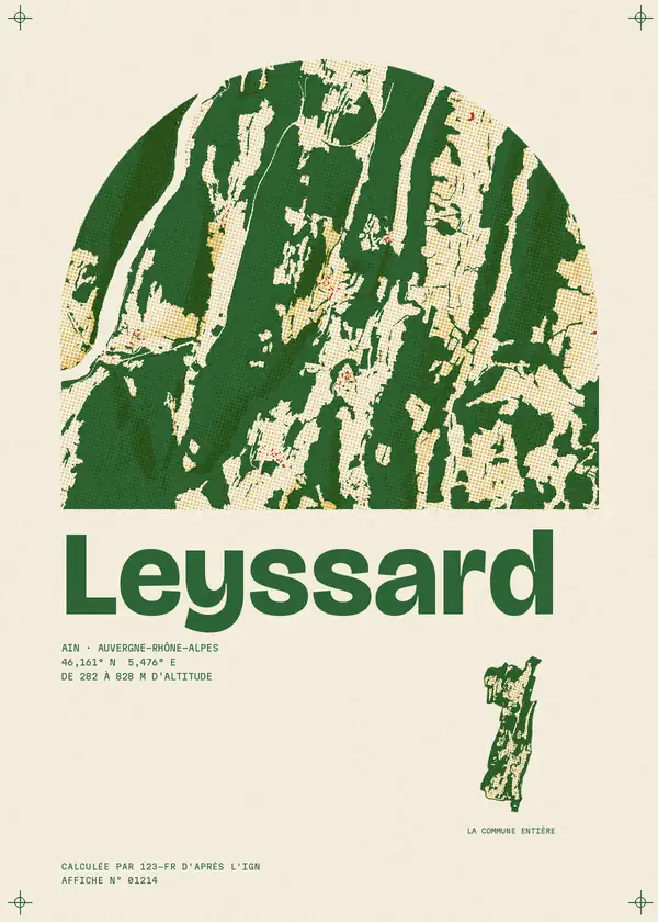 Affiche de Leyssard, calculée par 123-fr d'après l'IGN