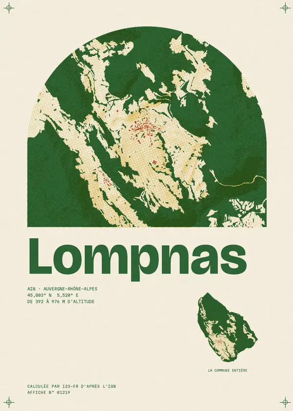 Affiche de Lompnas, calculée par 123-fr d'après l'IGN