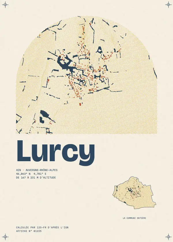 Affiche de Lurcy, calculée par 123-fr d'après l'IGN