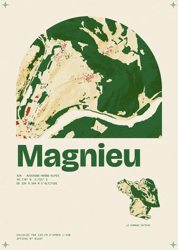 Affiche de Magnieu, calculée par 123-fr d'après l'IGN