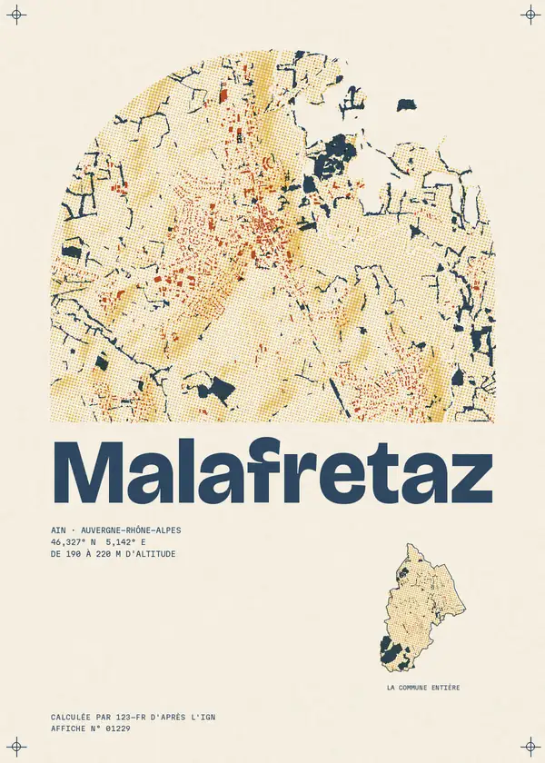 Affiche de Malafretaz, calculée par 123-fr d'après l'IGN