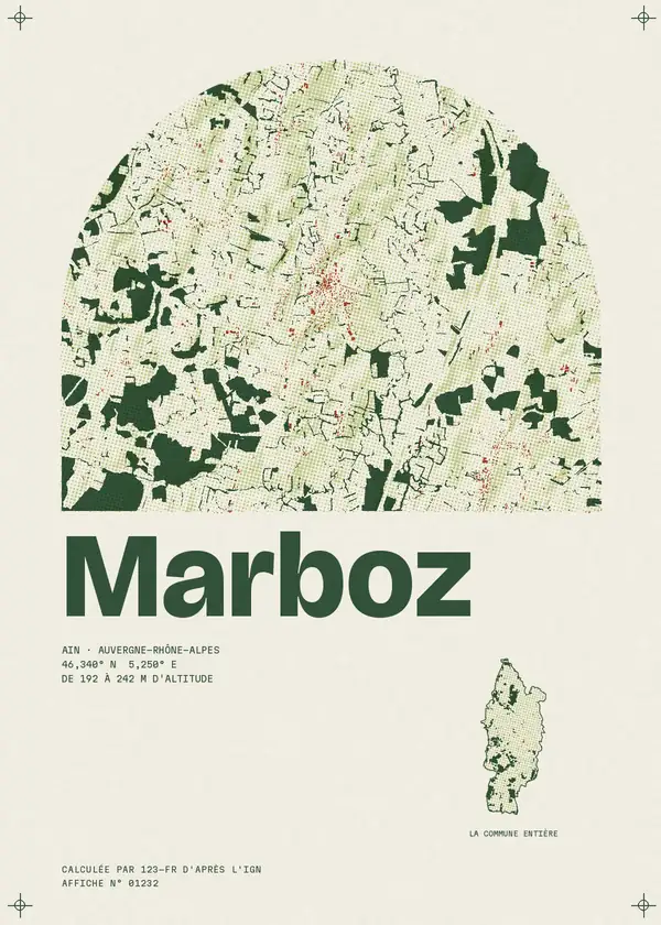Affiche de Marboz, calculée par 123-fr d'après l'IGN