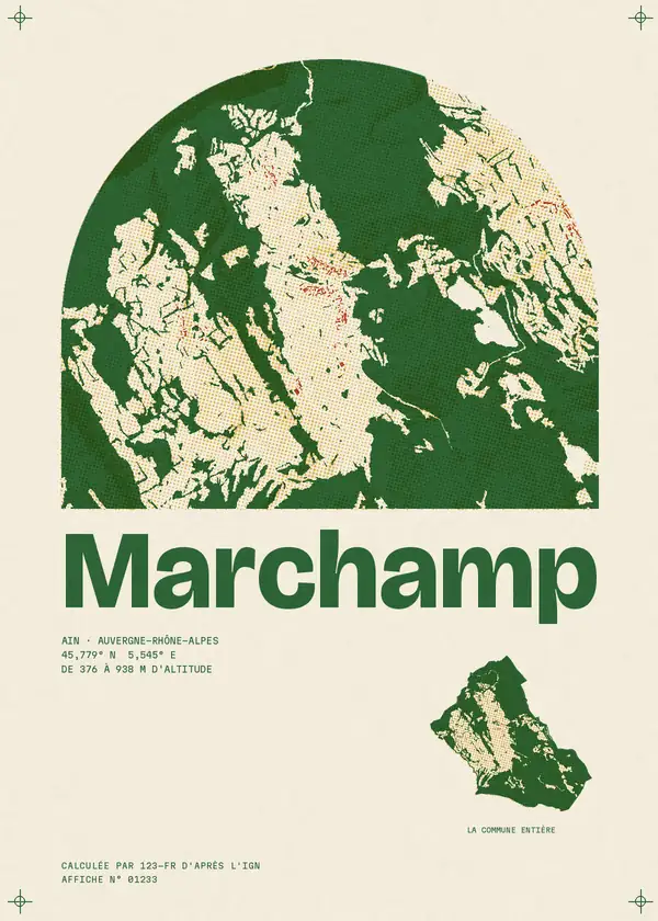 Affiche de Marchamp, calculée par 123-fr d'après l'IGN