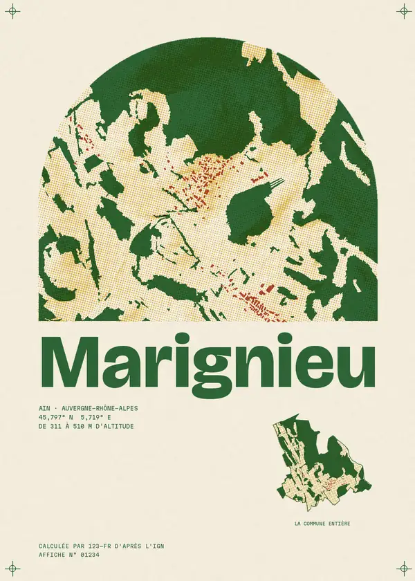 Affiche de Marignieu, calculée par 123-fr d'après l'IGN