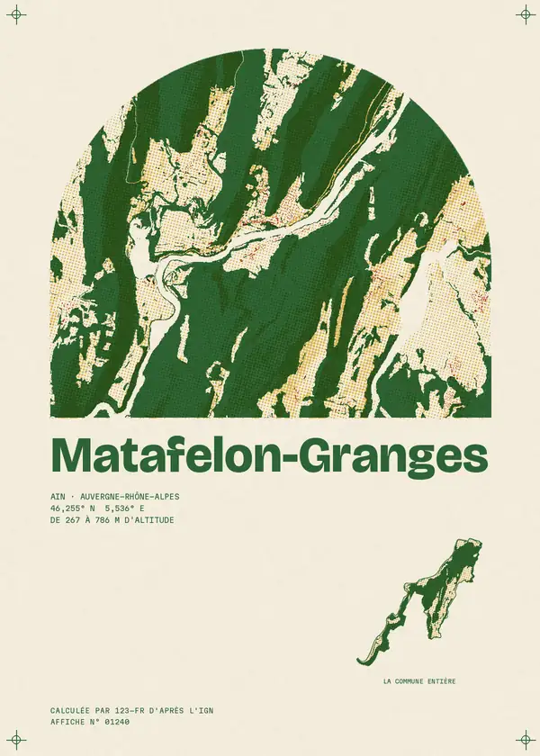Affiche de Matafelon-Granges, calculée par 123-fr d'après l'IGN
