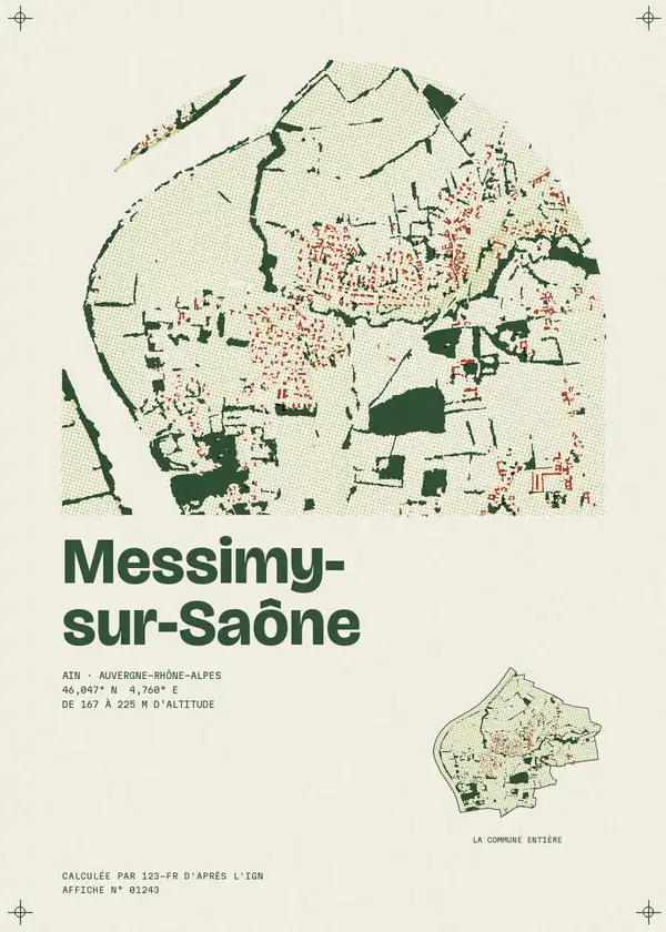 Affiche de Messimy-sur-Saône, calculée par 123-fr d'après l'IGN