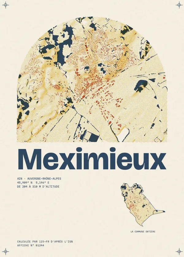 Affiche de Meximieux, calculée par 123-fr d'après l'IGN