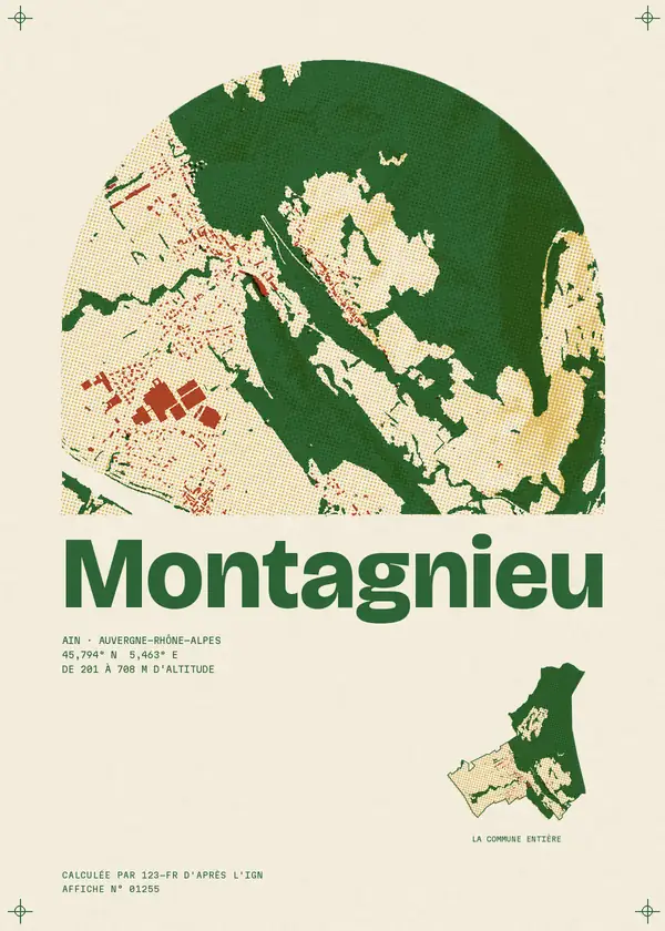 Affiche de Montagnieu, calculée par 123-fr d'après l'IGN