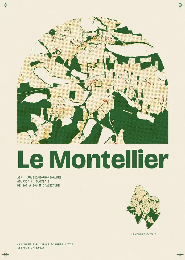 Affiche de Le Montellier, calculée par 123-fr d'après l'IGN