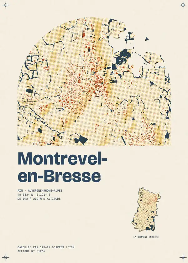 Affiche de Montrevel-en-Bresse, calculée par 123-fr d'après l'IGN