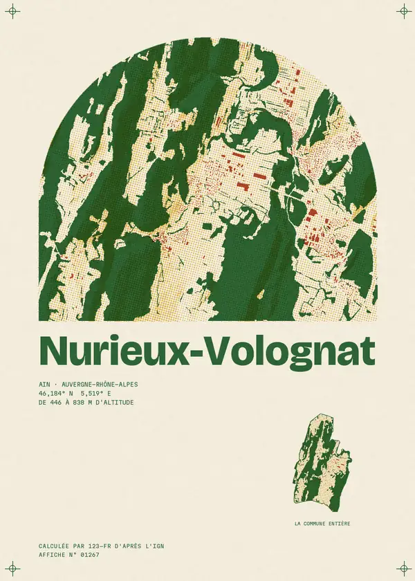 Affiche de Nurieux-Volognat, calculée par 123-fr d'après l'IGN