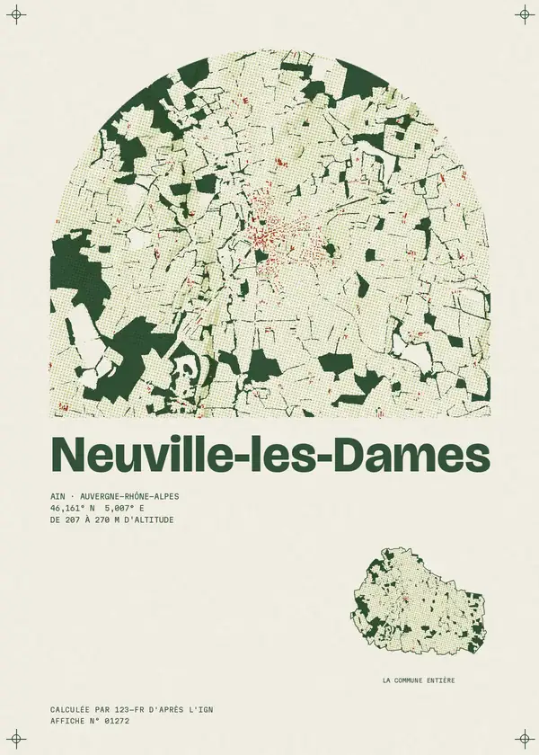 Affiche de Neuville-les-Dames, calculée par 123-fr d'après l'IGN