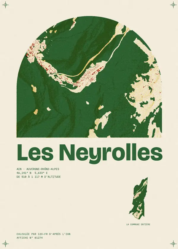 Affiche de Les Neyrolles, calculée par 123-fr d'après l'IGN