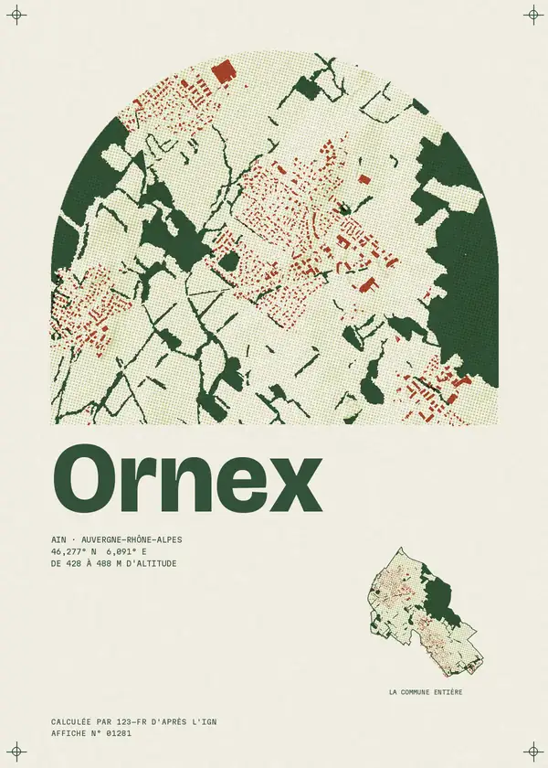 Affiche de Ornex, calculée par 123-fr d'après l'IGN