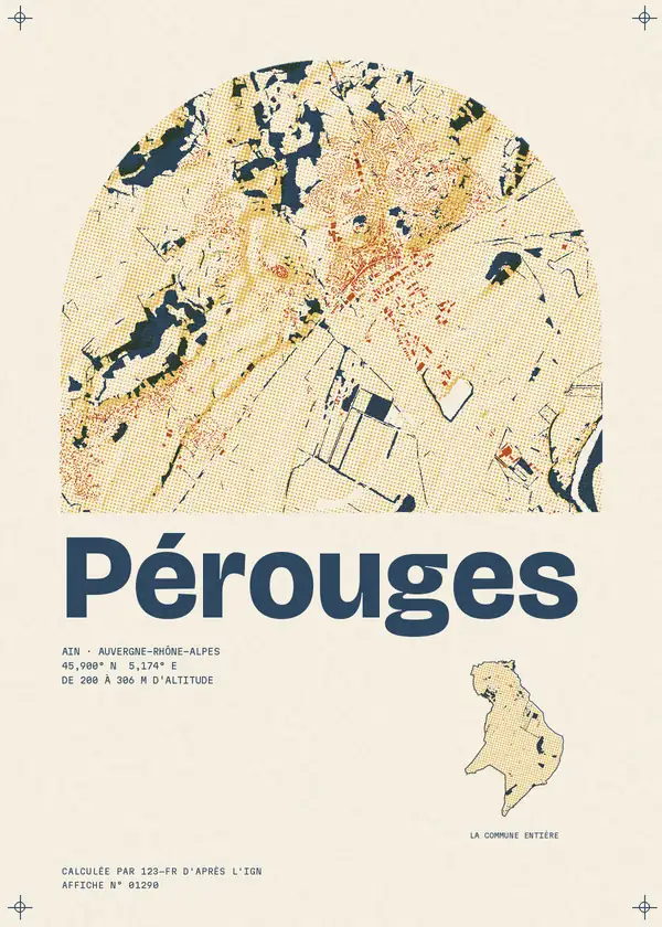 Affiche de Pérouges, calculée par 123-fr d'après l'IGN