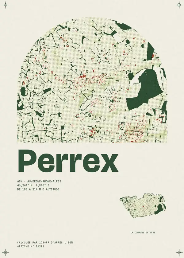 Affiche de Perrex, calculée par 123-fr d'après l'IGN