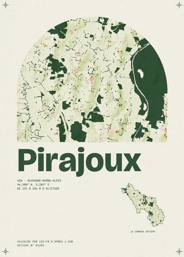 Affiche de Pirajoux, calculée par 123-fr d'après l'IGN