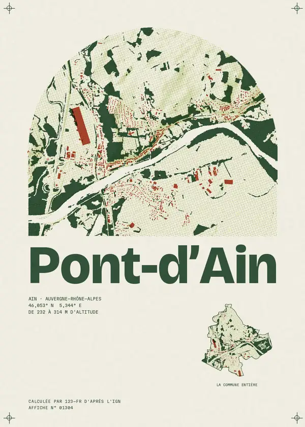 Affiche de Pont-d'Ain, calculée par 123-fr d'après l'IGN