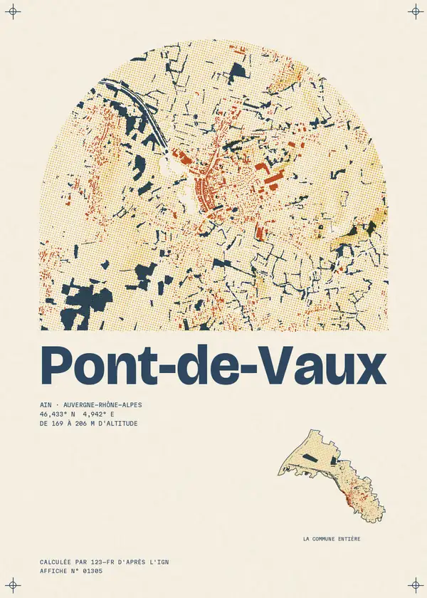 Affiche de Pont-de-Vaux, calculée par 123-fr d'après l'IGN