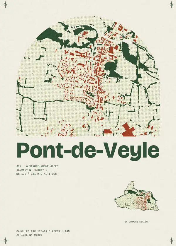 Affiche de Pont-de-Veyle, calculée par 123-fr d'après l'IGN