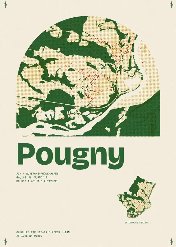 Affiche de Pougny, calculée par 123-fr d'après l'IGN