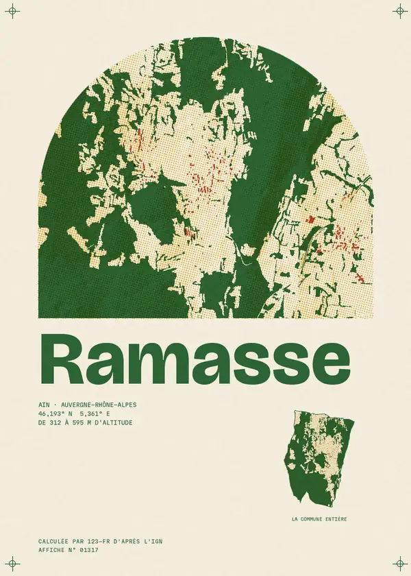 Affiche de Ramasse, calculée par 123-fr d'après l'IGN