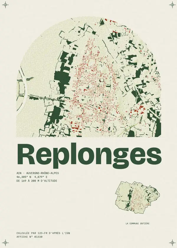 Affiche de Replonges, calculée par 123-fr d'après l'IGN