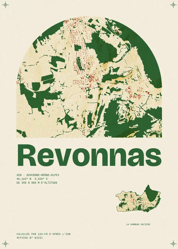 Affiche de Revonnas, calculée par 123-fr d'après l'IGN