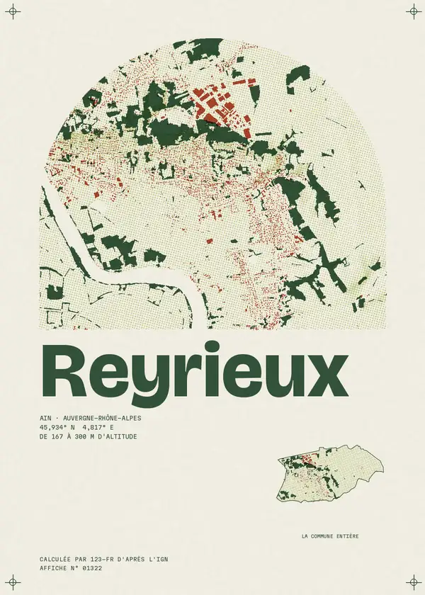 Affiche de Reyrieux, calculée par 123-fr d'après l'IGN