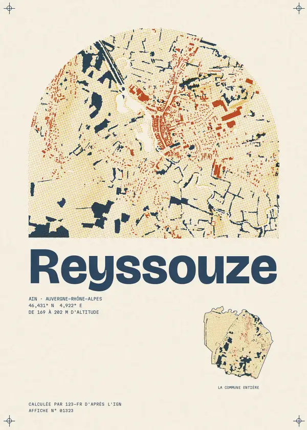 Affiche de Reyssouze, calculée par 123-fr d'après l'IGN