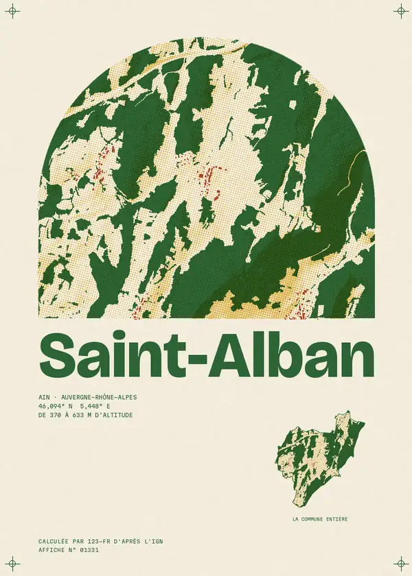 Affiche de Saint-Alban, calculée par 123-fr d'après l'IGN