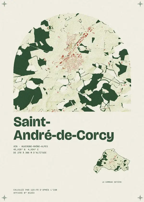Affiche de Saint-André-de-Corcy, calculée par 123-fr d'après l'IGN
