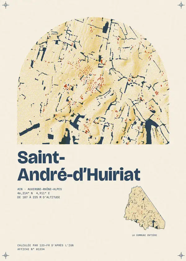 Affiche de Saint-André-d'Huiriat, calculée par 123-fr d'après l'IGN
