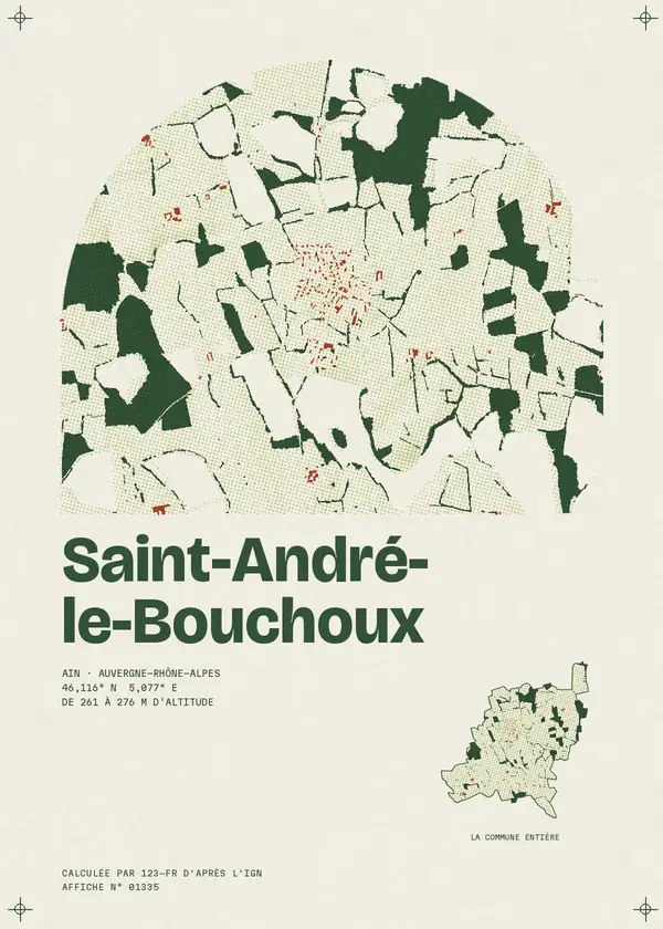Affiche de Saint-André-le-Bouchoux, calculée par 123-fr d'après l'IGN