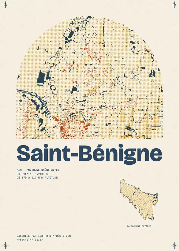 Affiche de Saint-Bénigne, calculée par 123-fr d'après l'IGN
