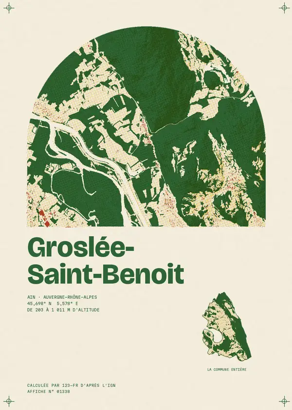 Affiche de Groslée-Saint-Benoit, calculée par 123-fr d'après l'IGN