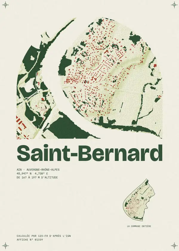 Affiche de Saint-Bernard, calculée par 123-fr d'après l'IGN