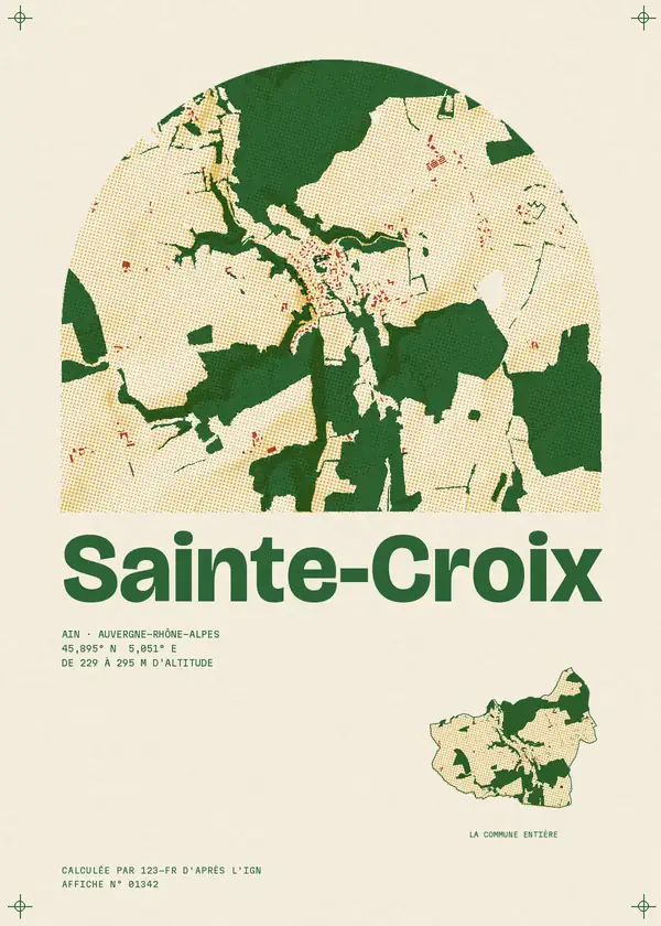 Affiche de Sainte-Croix, calculée par 123-fr d'après l'IGN