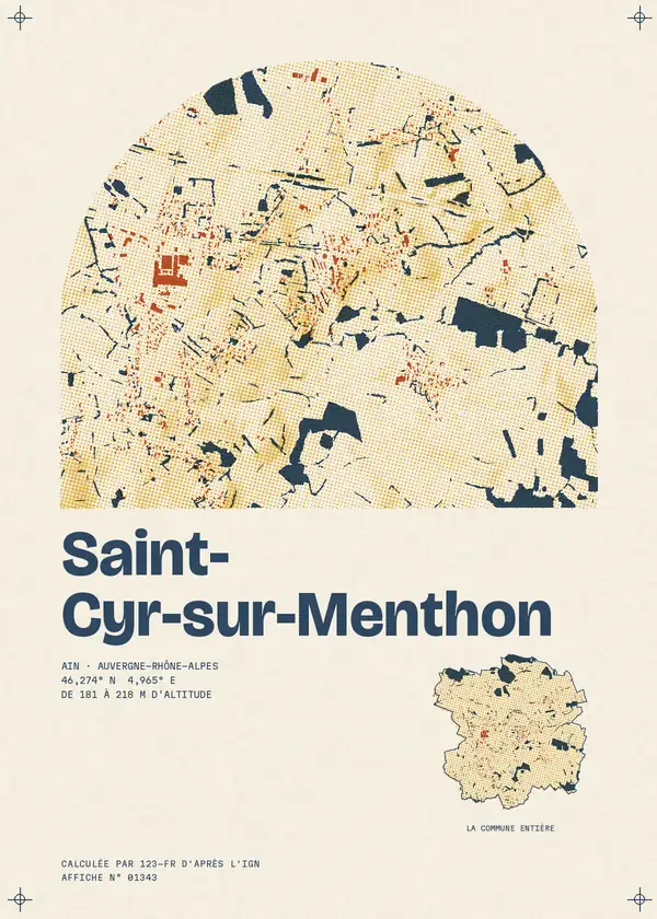 Affiche de Saint-Cyr-sur-Menthon, calculée par 123-fr d'après l'IGN