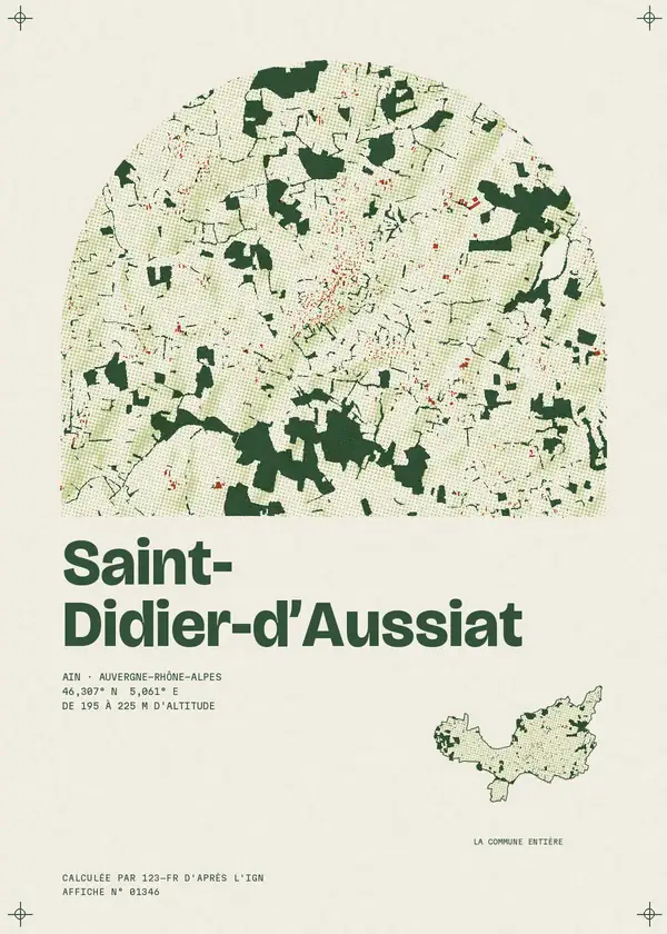Affiche de Saint-Didier-d'Aussiat, calculée par 123-fr d'après l'IGN