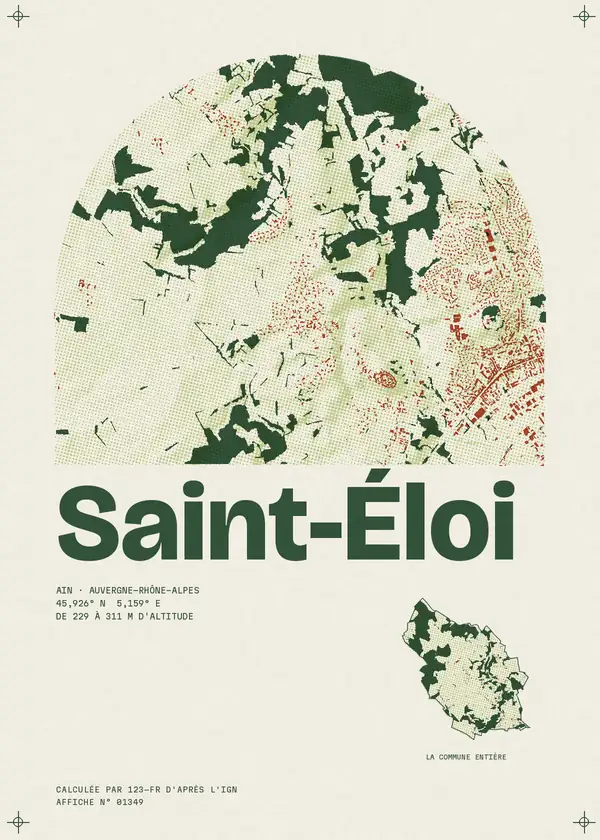 Affiche de Saint-Éloi, calculée par 123-fr d'après l'IGN