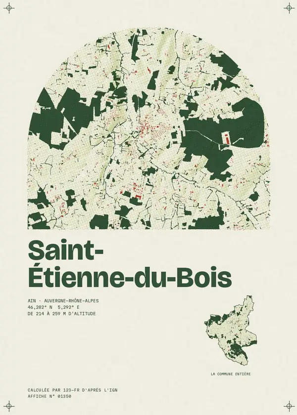 Affiche de Saint-Étienne-du-Bois, calculée par 123-fr d'après l'IGN
