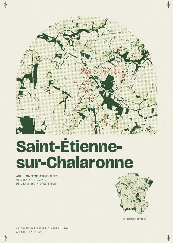 Affiche de Saint-Étienne-sur-Chalaronne, calculée par 123-fr d'après l'IGN