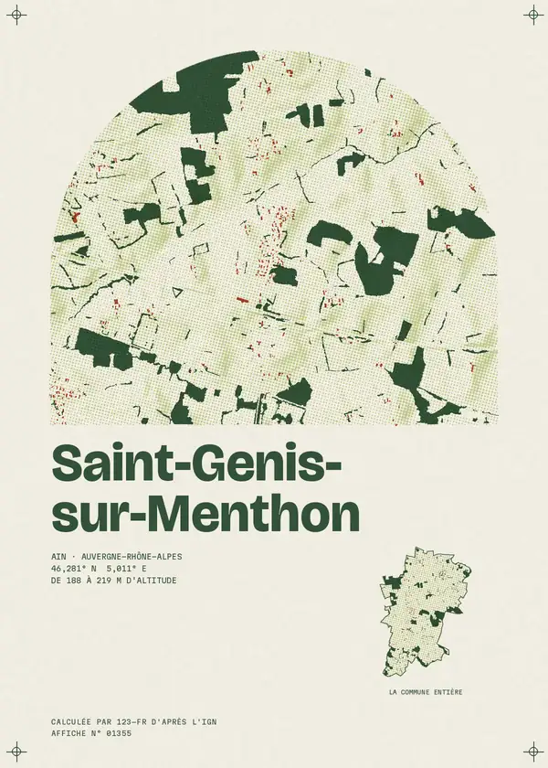 Affiche de Saint-Genis-sur-Menthon, calculée par 123-fr d'après l'IGN