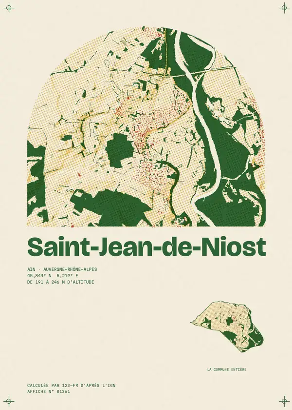Affiche de Saint-Jean-de-Niost, calculée par 123-fr d'après l'IGN