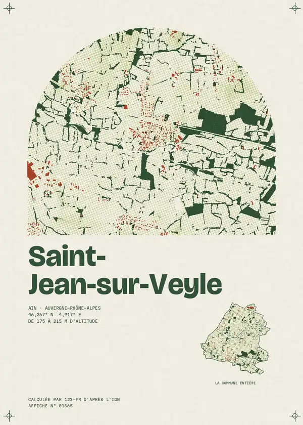 Affiche de Saint-Jean-sur-Veyle, calculée par 123-fr d'après l'IGN